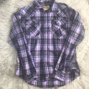 Purple rodeo long-sleeve shirt youth large